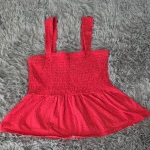 2 For $12. Express Vibrant Red Smocked Top